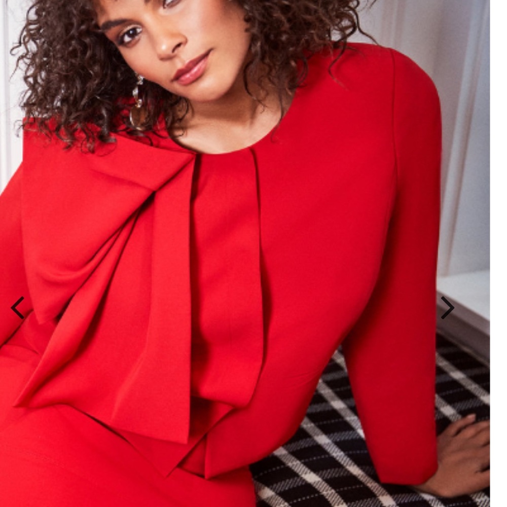 Eloquii Red Bow Neck Jacket Blazer NWT
